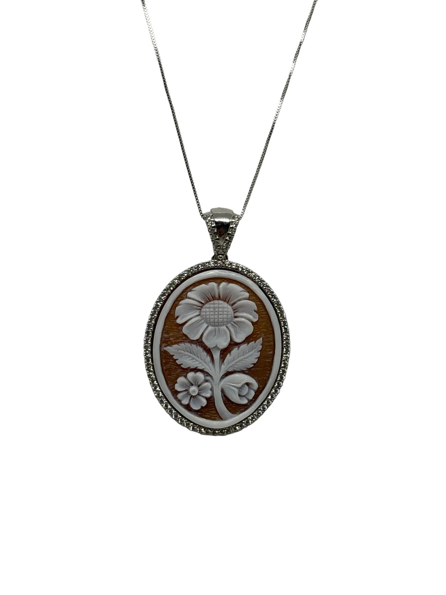 Pendente in Cammeo incisione "Fiore"