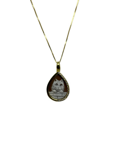 Collana in Cammeo incisione "Gatto"