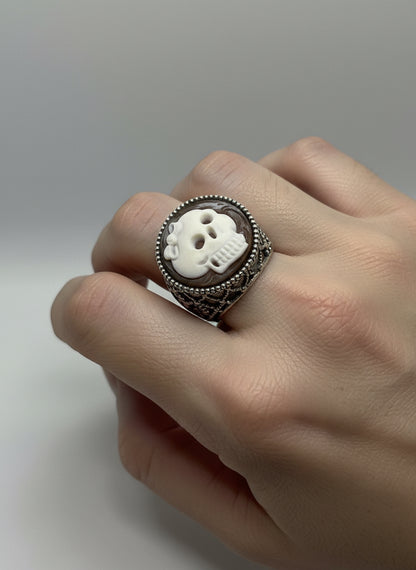 Anello in Cammeo "Incisione Teschio"