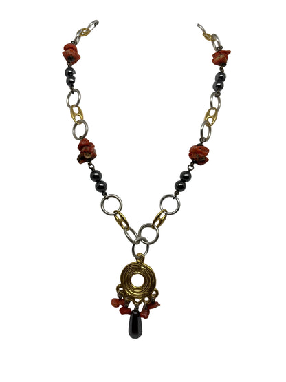 Collana in Corallo e Malachite