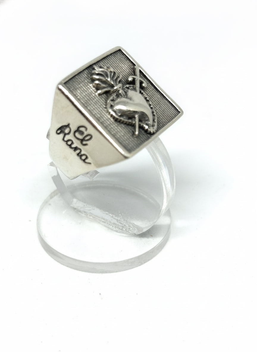 Anello in Argento Raffigurazione "Cuore Sacro"