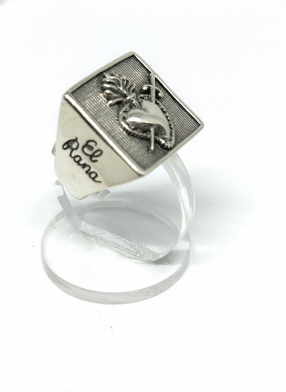 Anello in Argento Raffigurazione "Cuore Sacro"