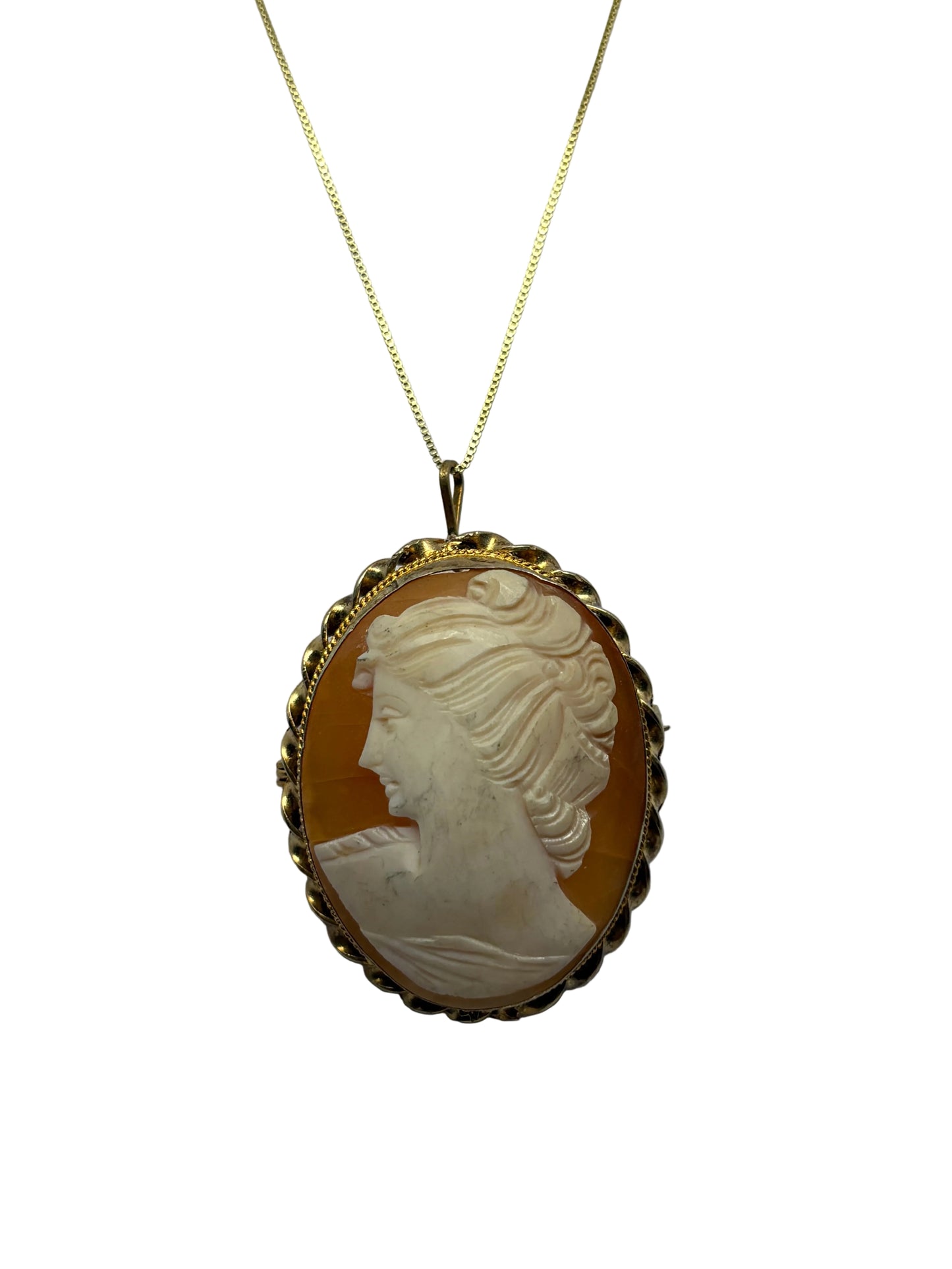 Spilla Pendente in Cammeo incisione "Profilo di Donna"