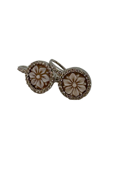 Orecchini in Cammeo incisione "Fiore"