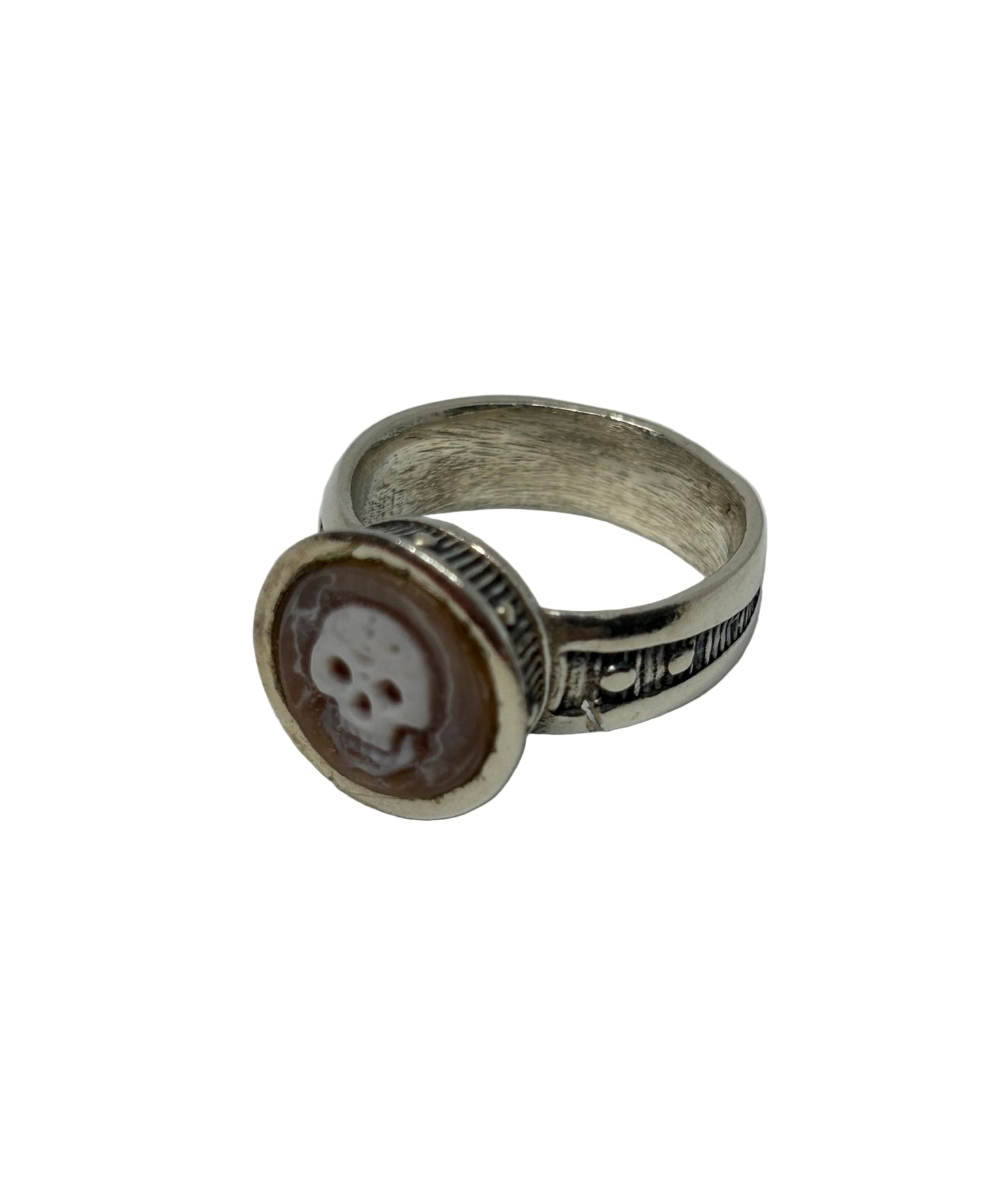 Anello in Cammeo "Incisione Teschio"