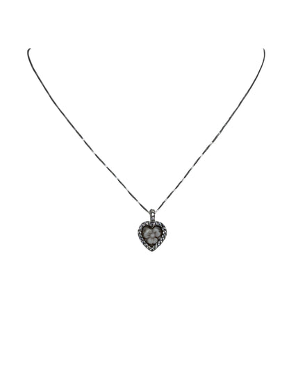 Collana in Cammeo Cuore incisione "Fiore"