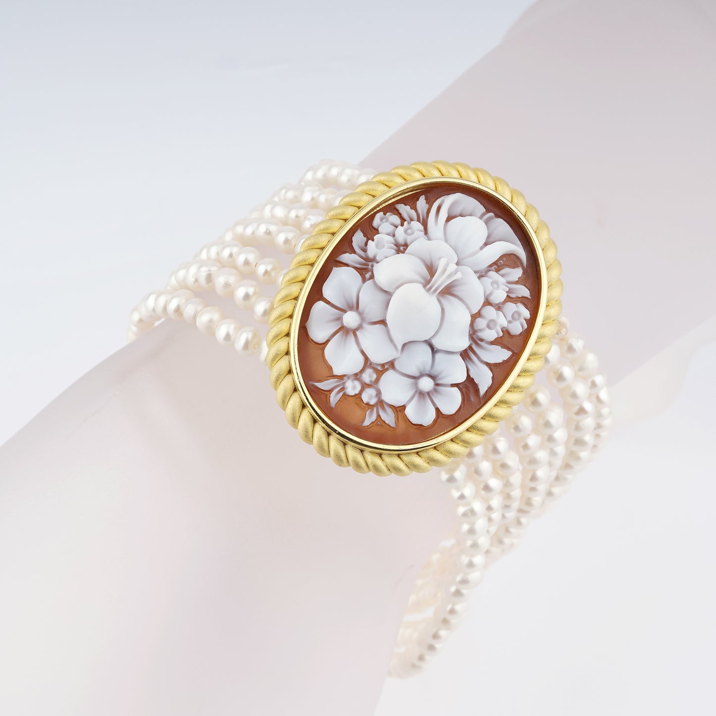 Bracciale-Cameo-Italiano-Raffaello-Cammeo-Bouquet-Oro