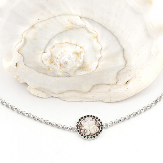 Italian Cameo Bracelet Sunrise Cameo Flowers