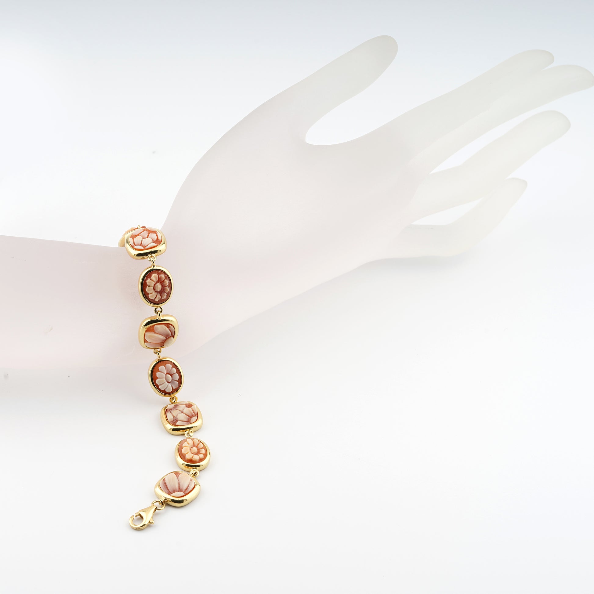 Bracciale-Classica-Cammeo-Fiori-Misti-Cassis-Oro