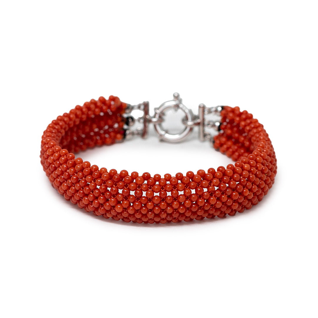 Bracciale-Tessito-Corallo-Rosso