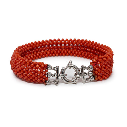 Bracciale-Tessito-Corallo-Rosso