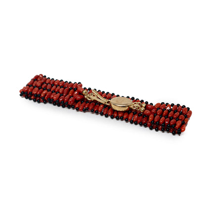 Bracciale-Tessito-Corallo-Rosso