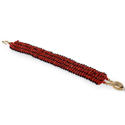 Bracciale-Tessito-Corallo-Rosso