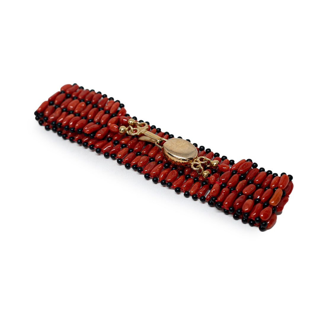 Bracciale-Tessito-Corallo-Rosso