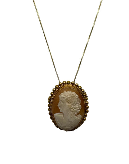 Spilla Pendente in Cammeo incisione "Profilo di Donna"
