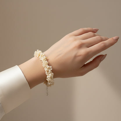 Bracciale Tessito in Corallo Bianco
