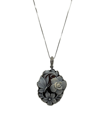Pendente in cammeo incisione "Fiore"