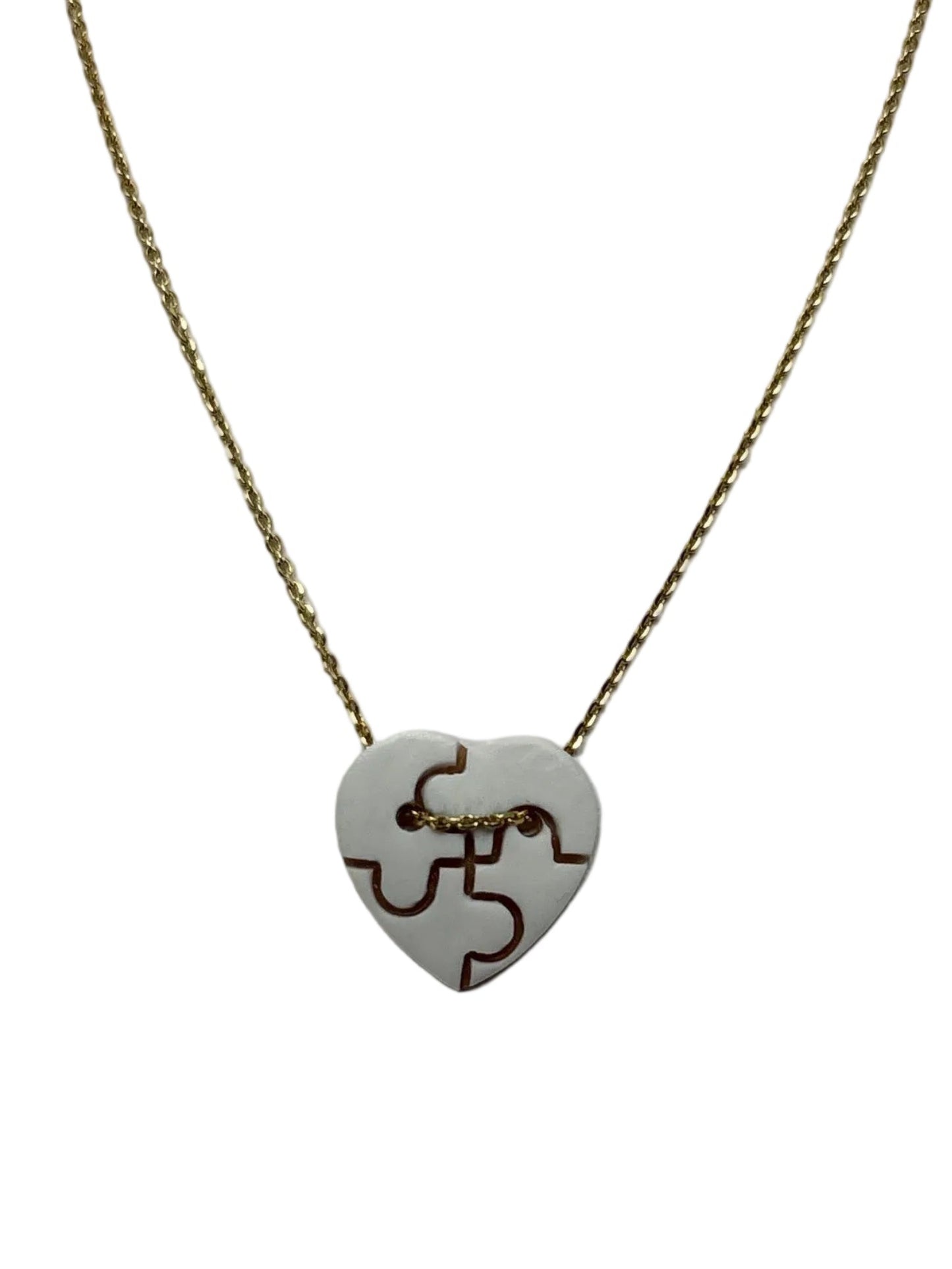 Collana in Cammeo incisione "Cuore Puzzle"