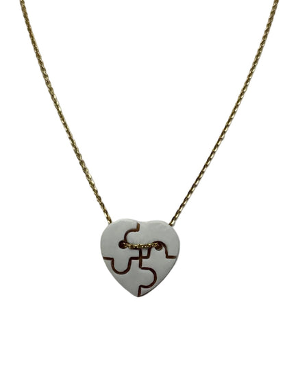 Collana in Cammeo incisione "Cuore Puzzle"