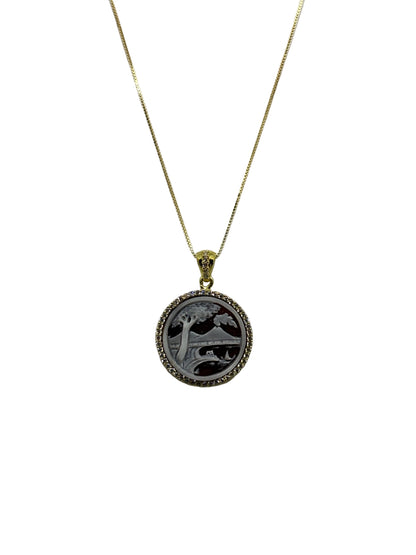 Collana in Cammeo incisione "Vesuvio"