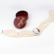 Collana-Cameo-Italiano-Raffaello-Cammeo-Profilo-Donna-Rodio-Bianco