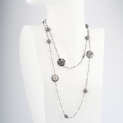 Necklace Cameo Italian Opera Cameo Flower