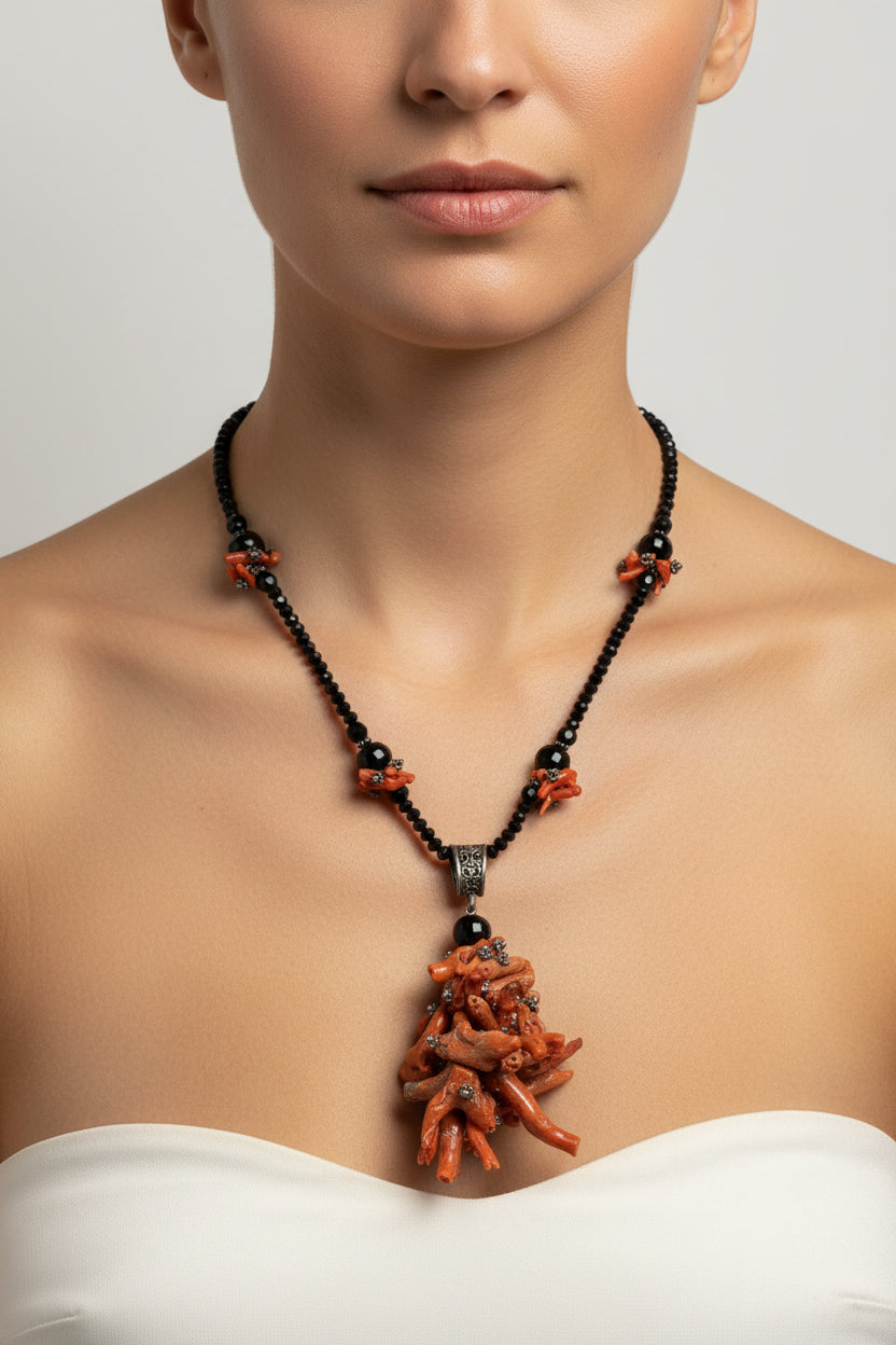 Collana in Agata e Corallo