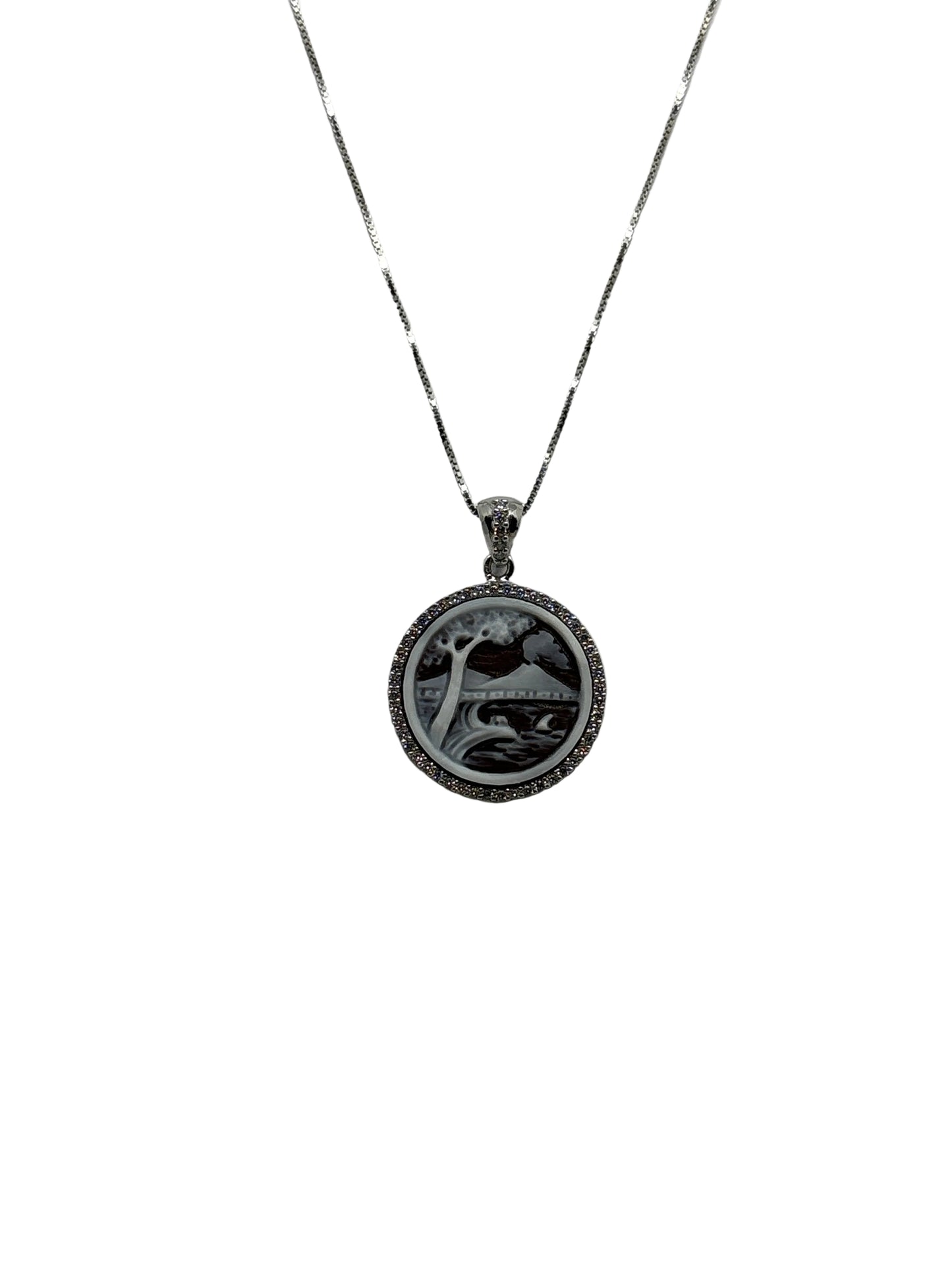 Collana in Cammeo incisione "Vesuvio"