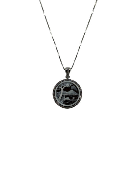 Collana in Cammeo incisione "Vesuvio"