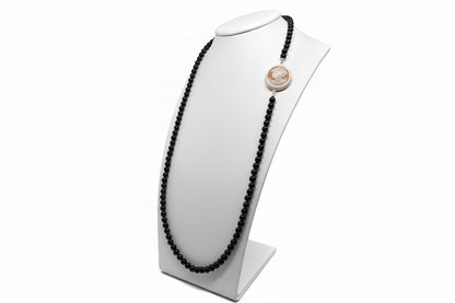 Collana in Agata e Cammeo incisione "Profilo di Donna"