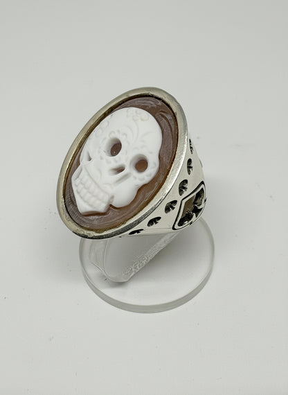 Anello in Cammeo "Incisione Teschio"