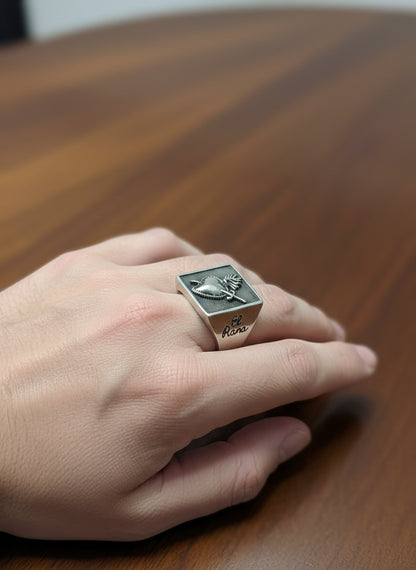 Anello in Argento Raffigurazione "Cuore Sacro"