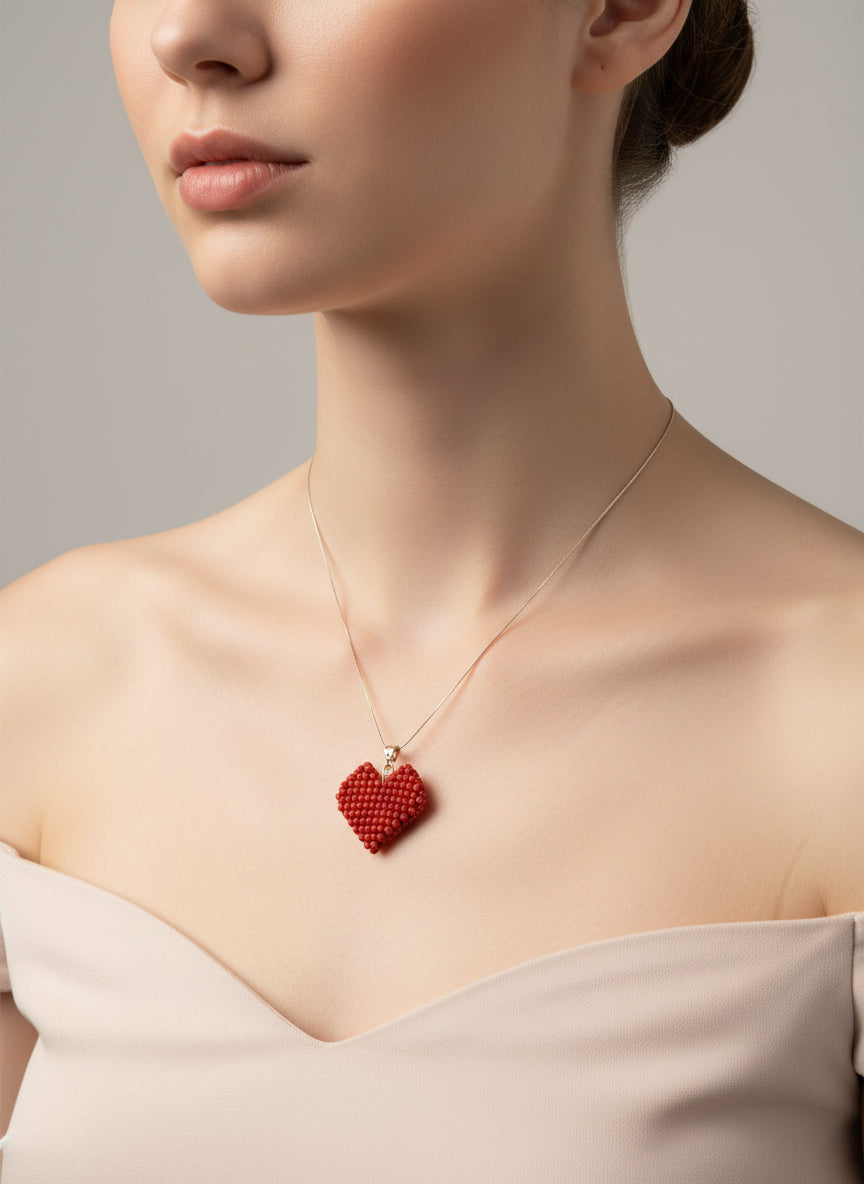 Pendente in Corallo "Cuore"