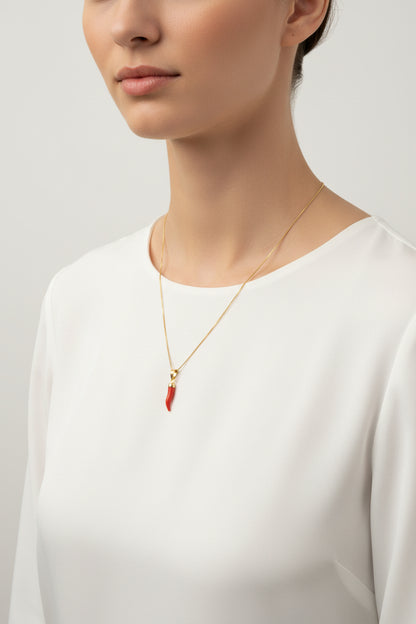 Coral Horn Pendant
