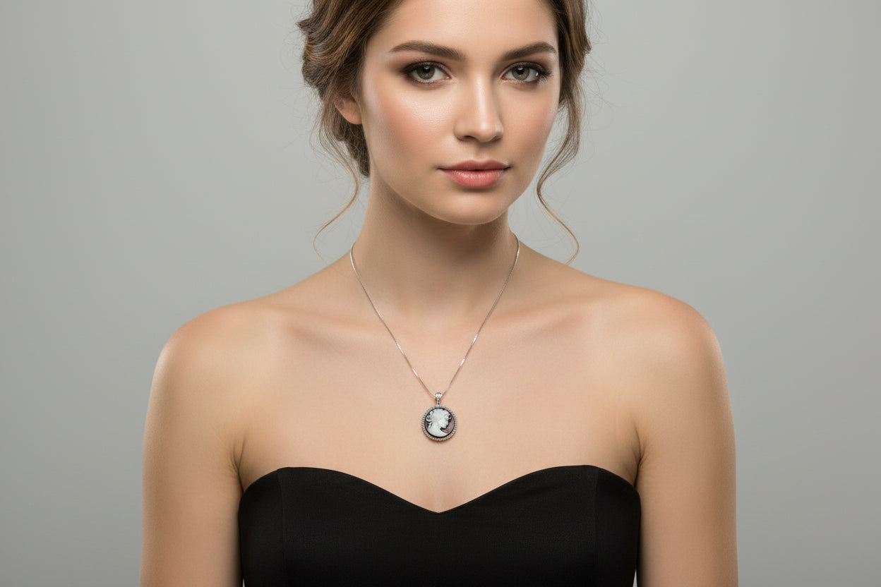 Collana in Cammeo incisione "Profilo di Donna"