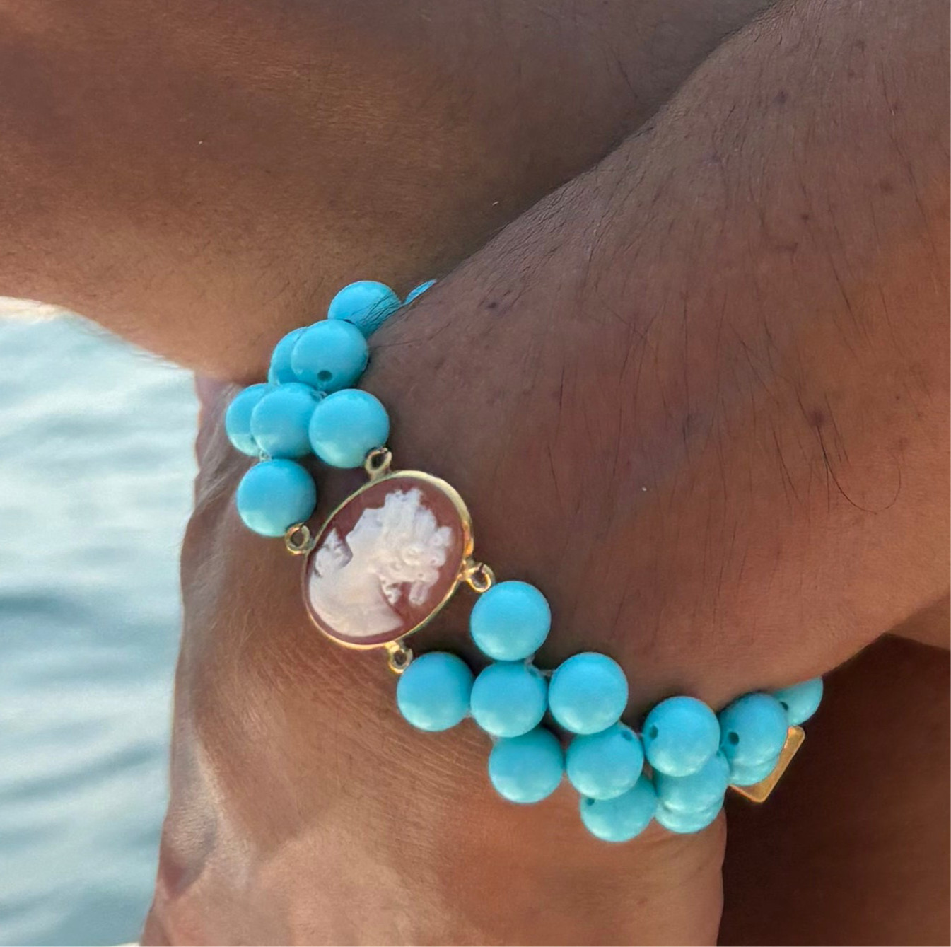 Bracciale in Cammeo e Pasta di Turchese