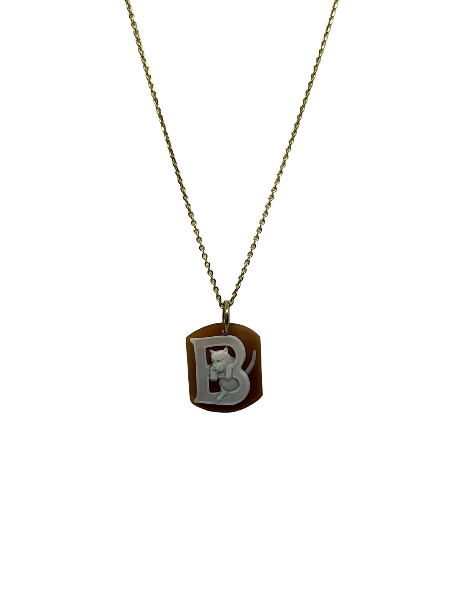 Pendente in Cammeo incisione "Lettera B"