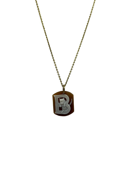Pendente in Cammeo incisione "Lettera B"