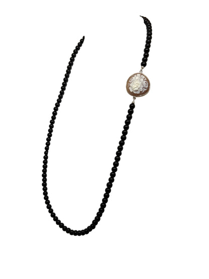 Collana in Agata e Cammeo incisione "Fiori"