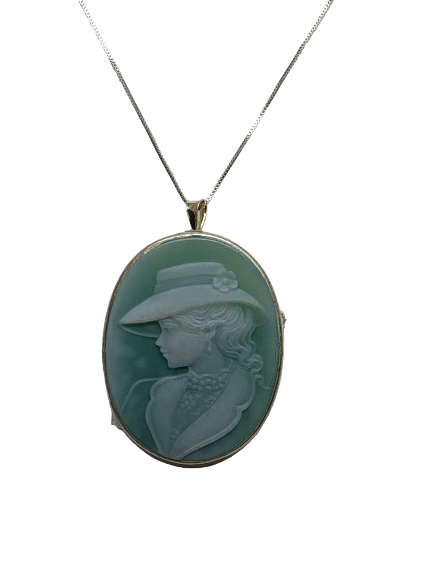 Spilla Pendente in Agata raffigurante Profilo di Donna