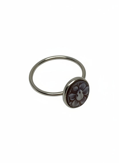 Anello in Cammeo Incisione "Fiore"