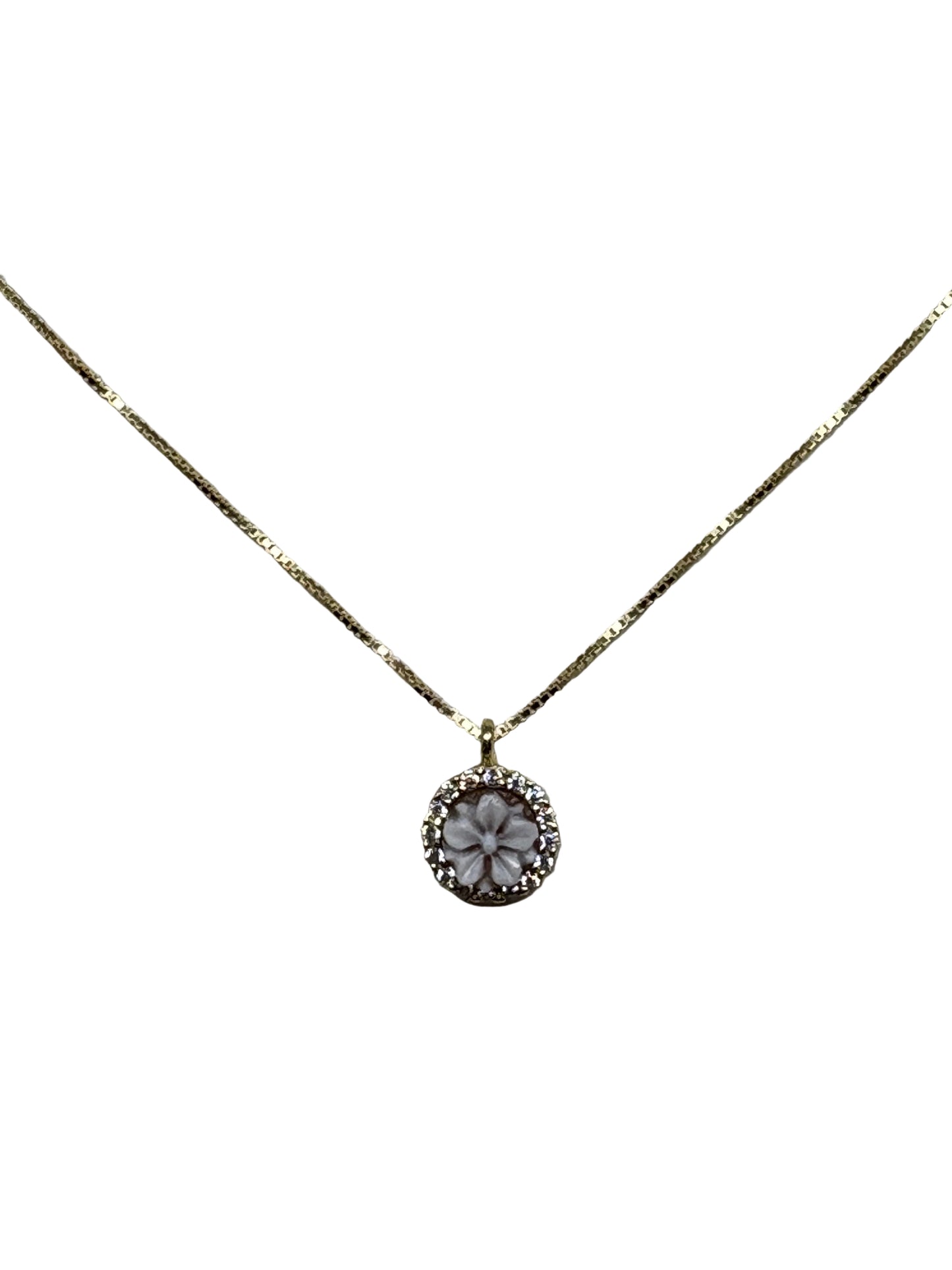Collana Cammeo incisione "Fiori"