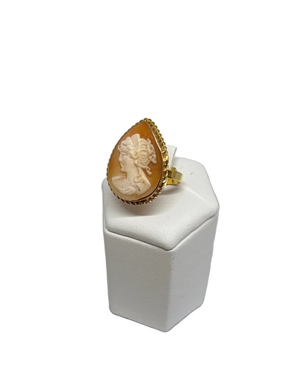 Anello in Cammeo incisione Volto di Donna