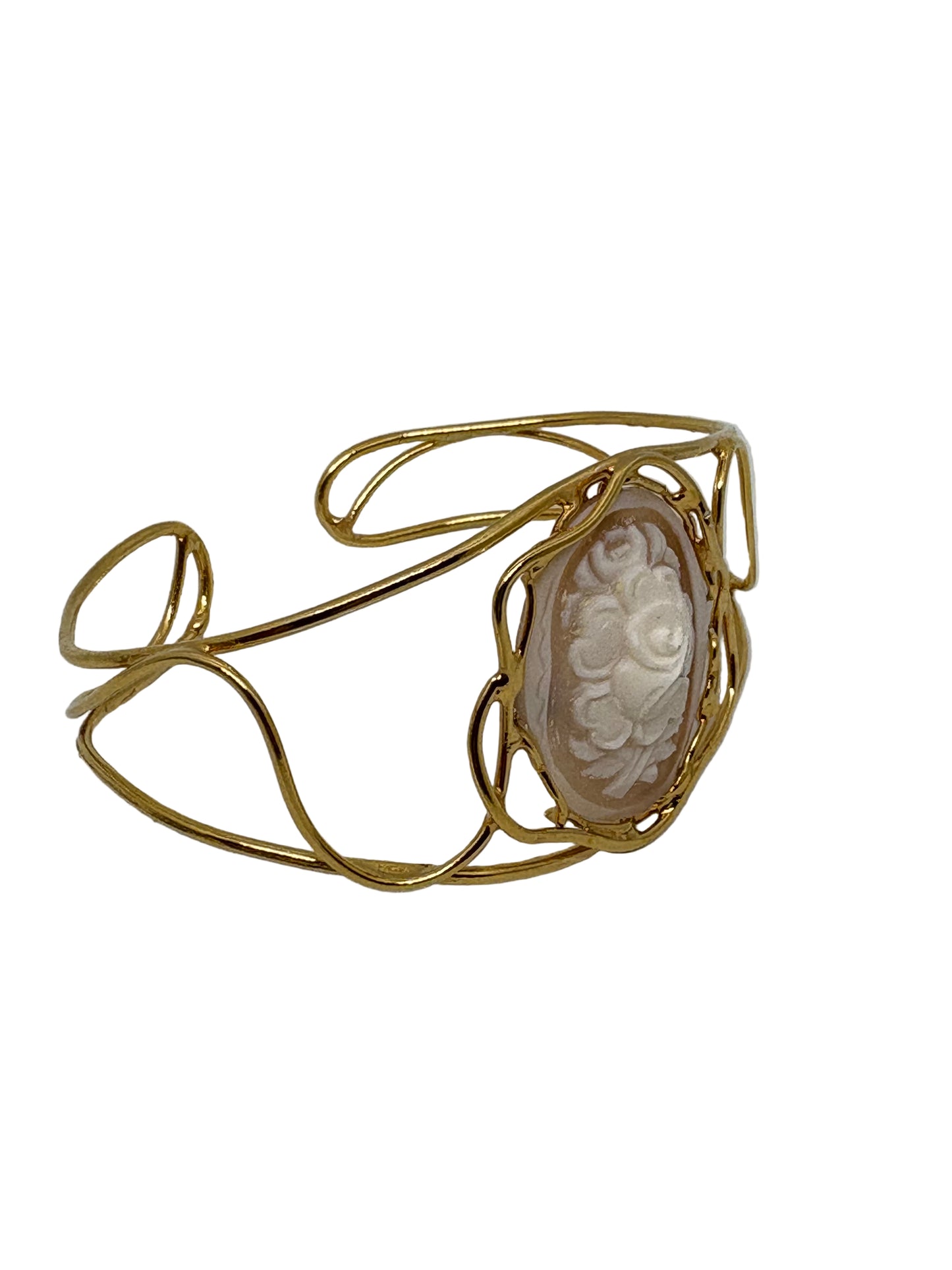 Bracciale in Cammeo Schiava incisione "Fiori"