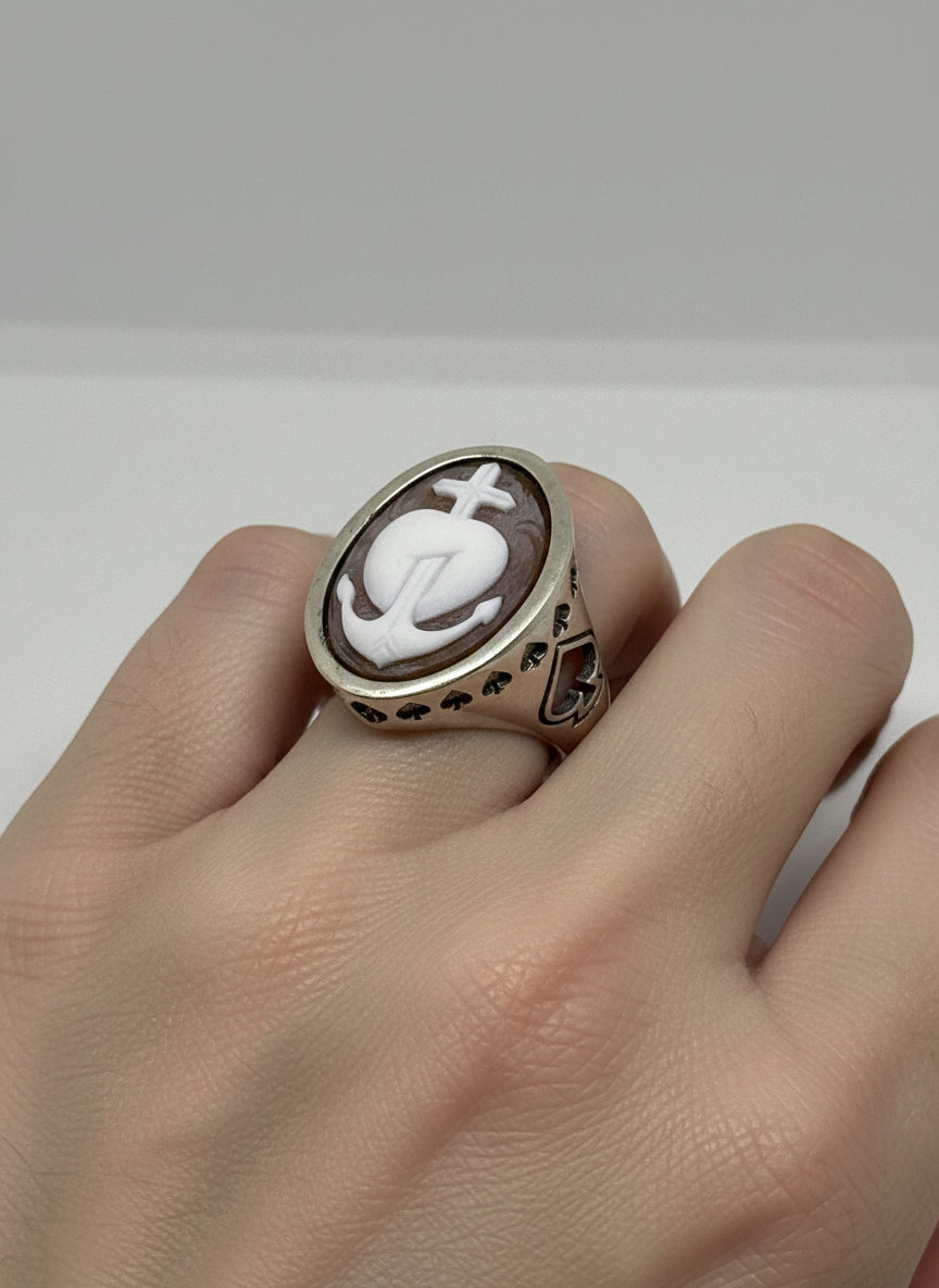 Anello in Cammeo Incisione"Cuore di San Gennaro"