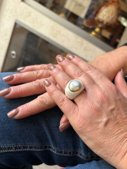 Anello in Agata e Perla