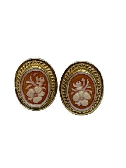 Orecchini in Cammeo incisione "Fiori"