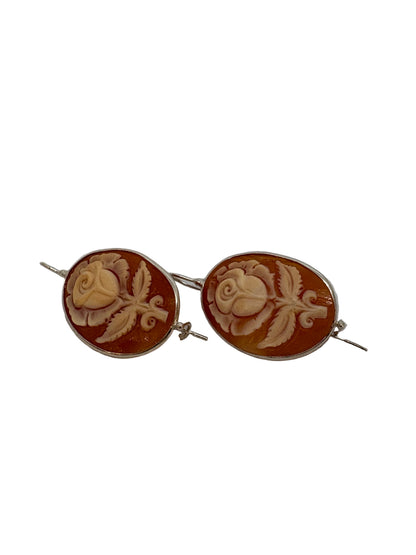 Orecchini in Cammeo incisione "Rosa"