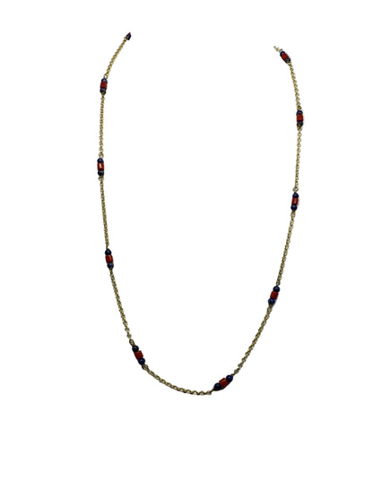 Collana in Argento, Corallo e Lapis