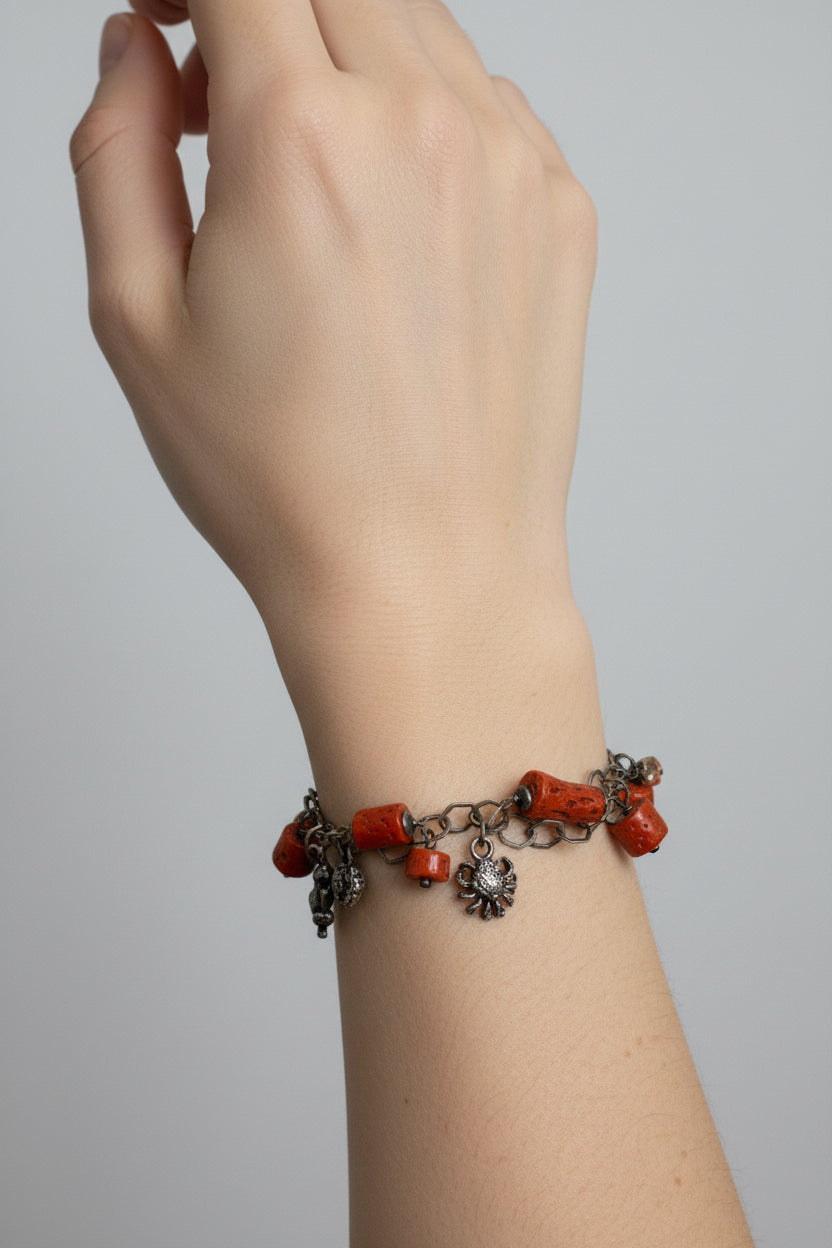 Bracciale in Corallo Rosso Grezzo